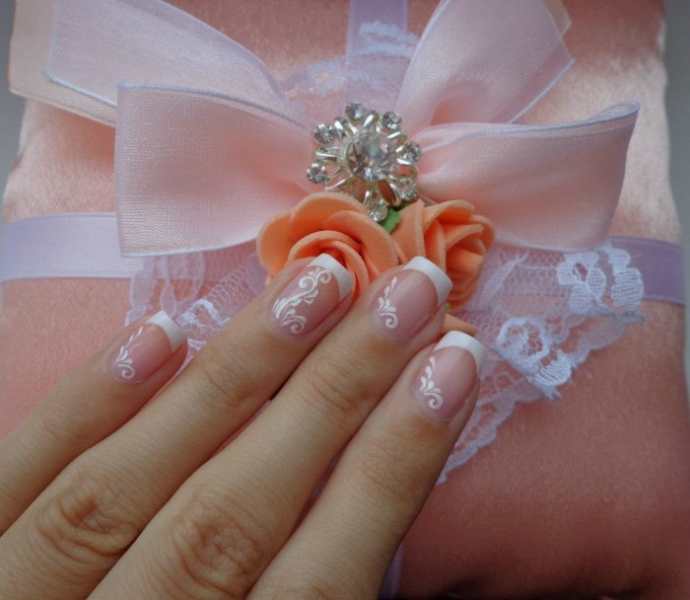 Свадебный маникюр не на нарощенные ногти (70 фото)
