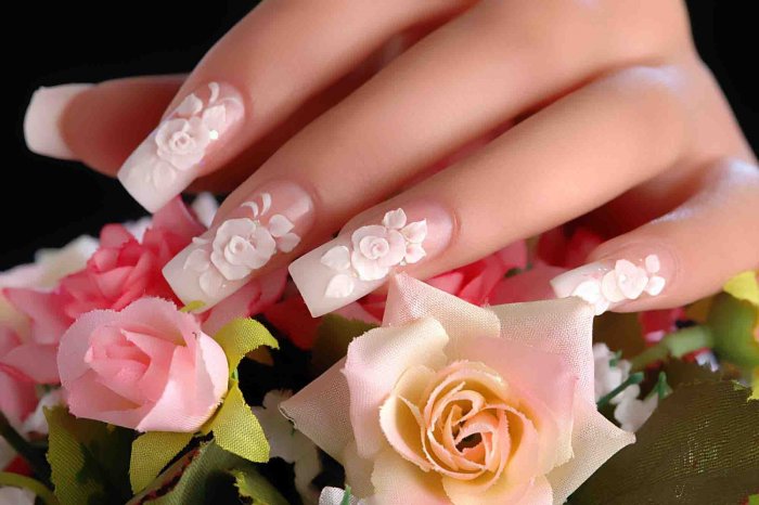 Свадебный маникюр не на нарощенные ногти (70 фото)