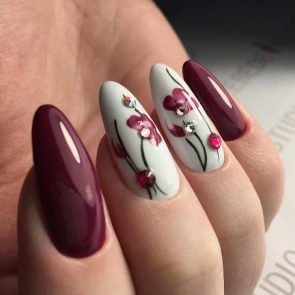 Бордовые ногти Тюльпана (55 фотографий)
