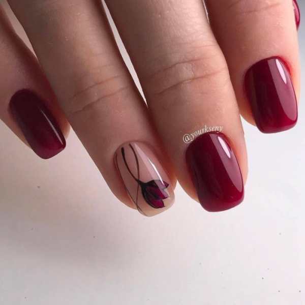Бордовые ногти Тюльпана (55 изображений)
