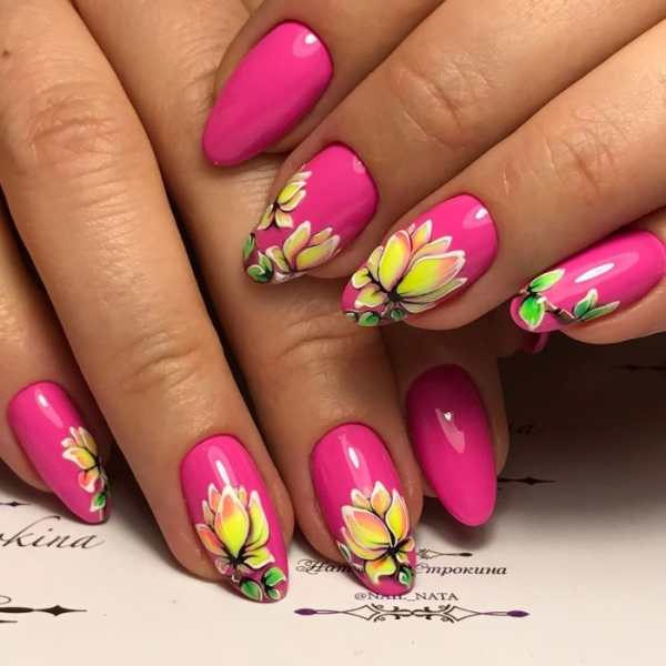 Летние ногти с цветами (58 фото)
