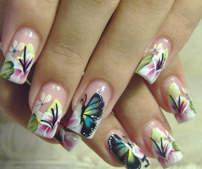 Летние ногти с цветами (58 фото)
