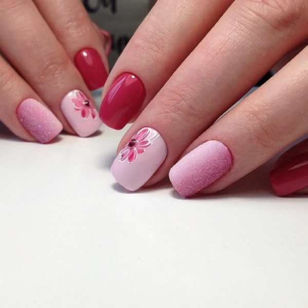 Розовый лак для ногтей и дизайн (65 фото)
