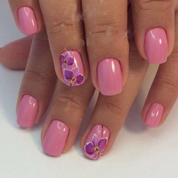 Розовый лак для ногтей и дизайн (65 фото)
