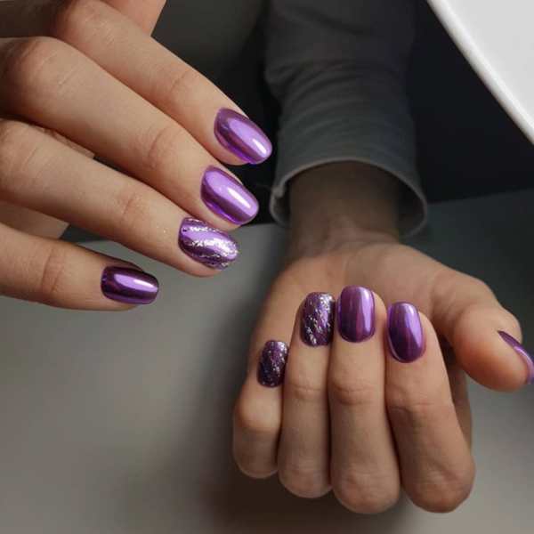 Ногти сиреневого и фиолетового цвета (54 фотографии)
