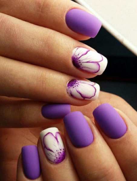 Фиолетовые и сиреневые ногти (54 изображения)